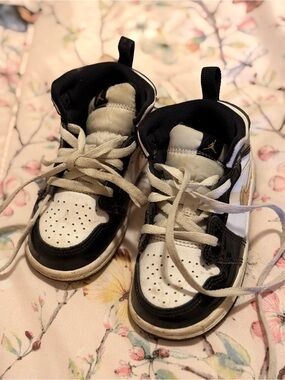 Nike Kids Black and White High-Top Sneakers